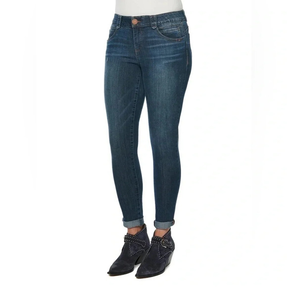 "Ab"solution® Cuffed Indigo Ankle Skimmer Jean Size 4 - Picture 1 of 5